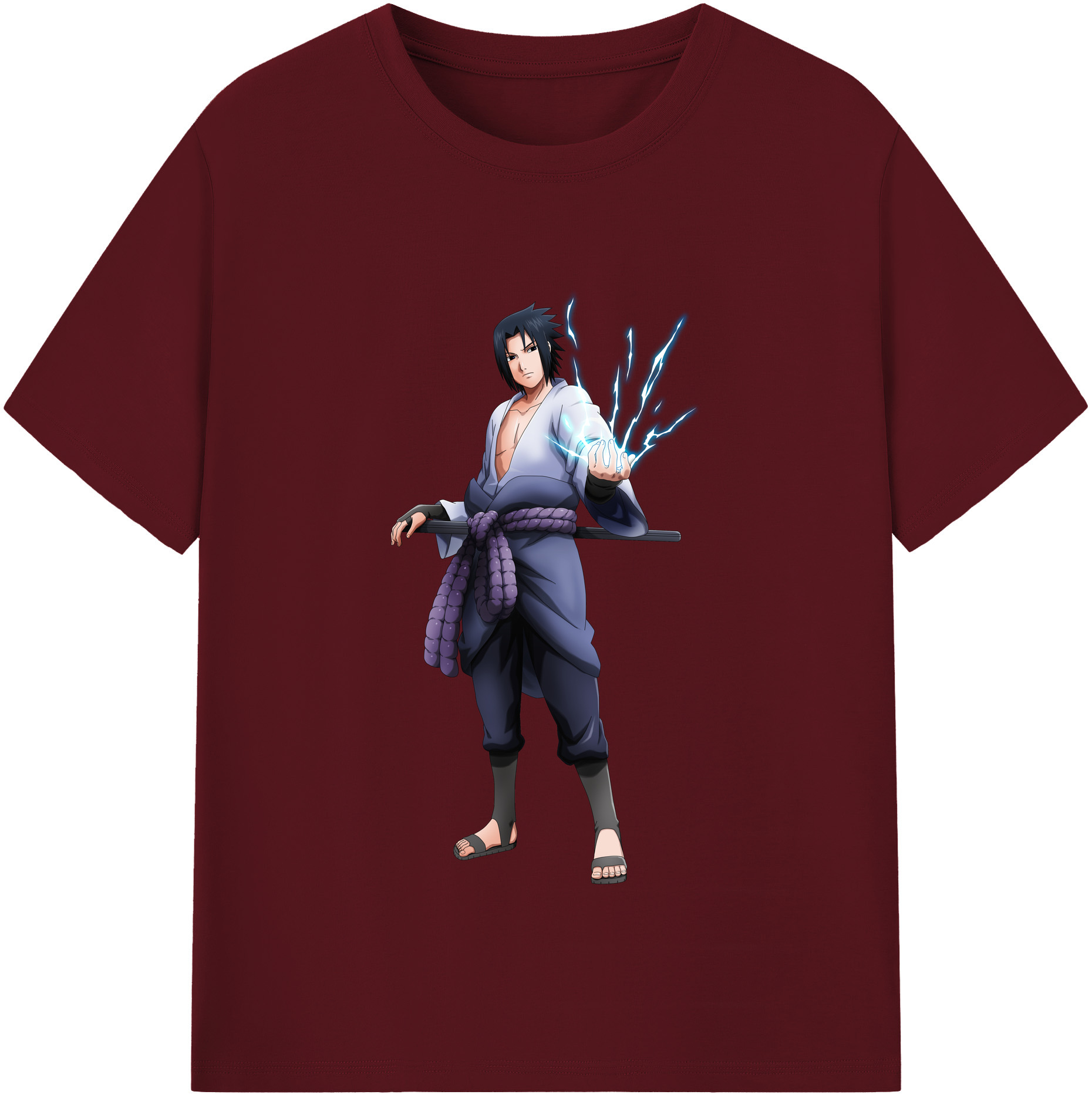 （画像用） NARUTO -ナルト- うちは サスケ Uchiha Sasuke 綿100％半袖Tシャツ（フロントプリント）
